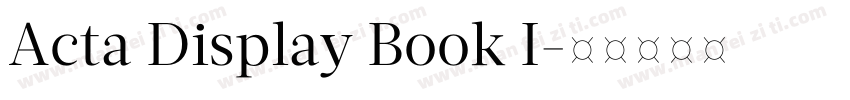 Acta Display Book I字体转换